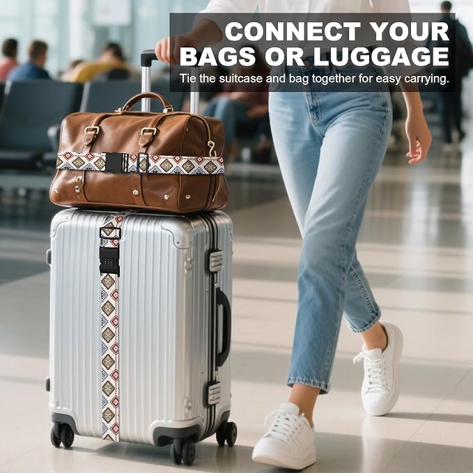 2 Pack Luggage Straps, Adjustable Cute Printing - Image 3