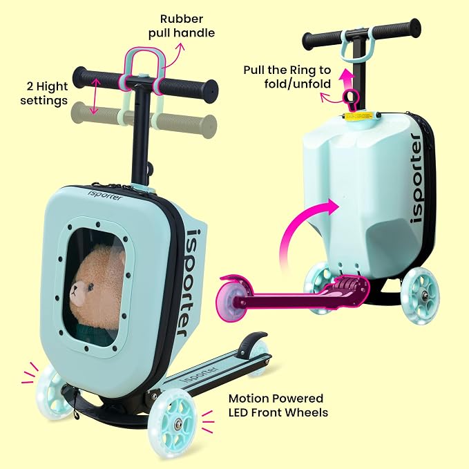 iSporter Luggage Scooter for Kids Ages 2-5 | Ride-On Suitcase Scooters for Boys - Image 6