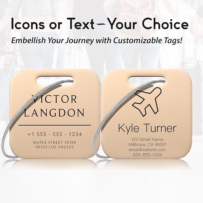 Customized Stainless Steel Luggage Tags: Personalize Your Suitcases, and Bags - Image 3