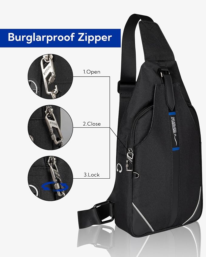 WATERFLY Small Crossbody Sling Backpack Anti Theft Backpack - Image 3