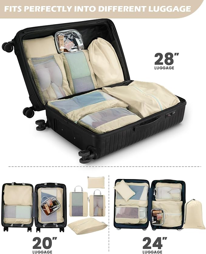 Gonex 8 Set Expandable Mesh Packing Cubes - Image 7