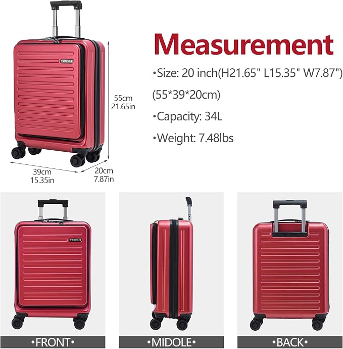TydeCkare 20 Inch Carry On Luggage - Image 4