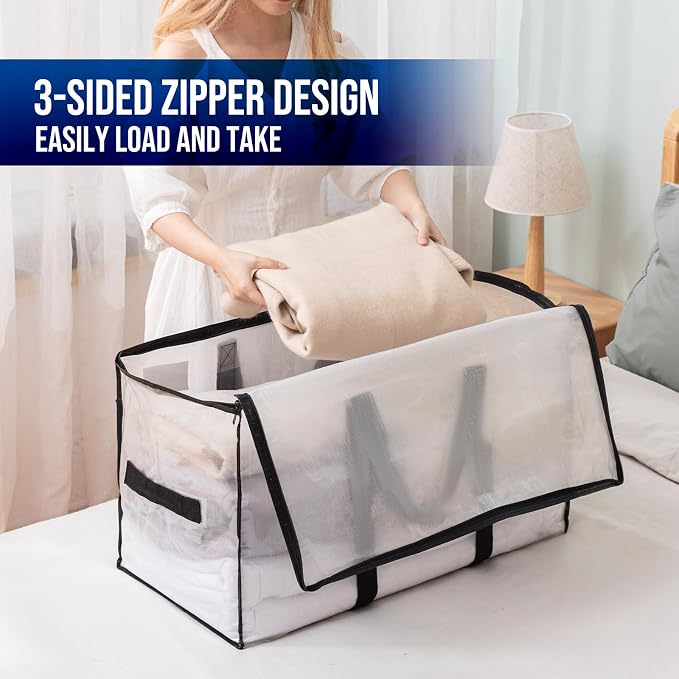 TAILI Extra Large Moving Bags, 10 Pack Clear Heavy Duty Totes - Image 7