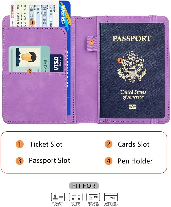 Melsbrinna Premium Leather Passport Holder Covers Case, Waterproof Rfid - Image 3