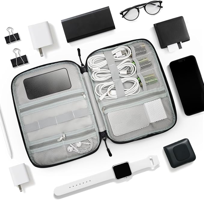 Personalized Electronics Organizer Travel Case Custom Name Cord Storage Bag - Image 4