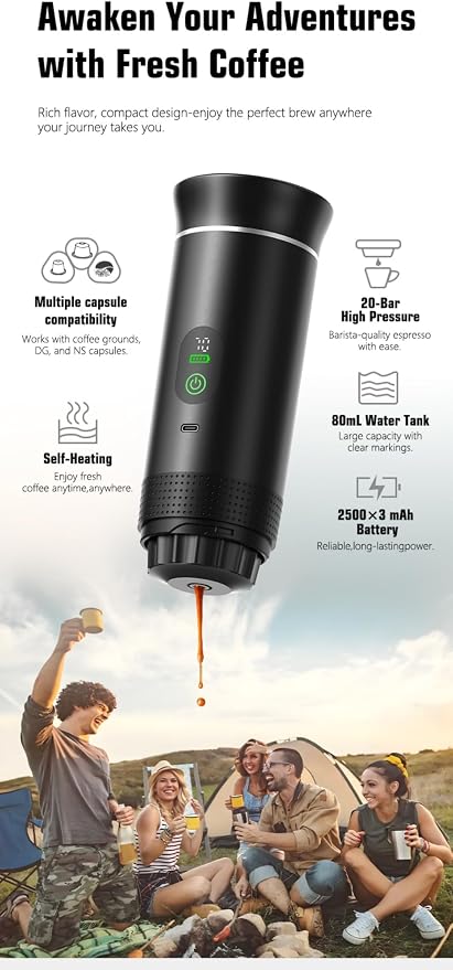 Portable Electric Coffee Maker, Digital Display, Compatible - Image 6