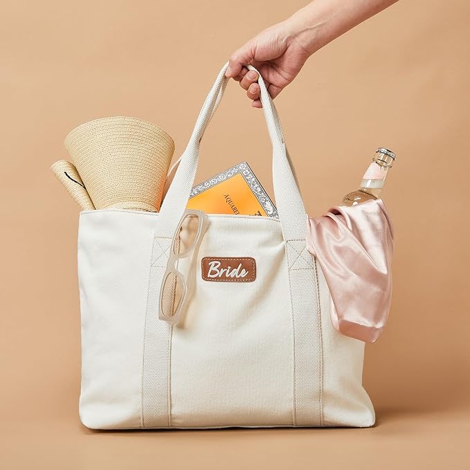AW BRIDAL Monogram Canvas Tote Bag - Image 3
