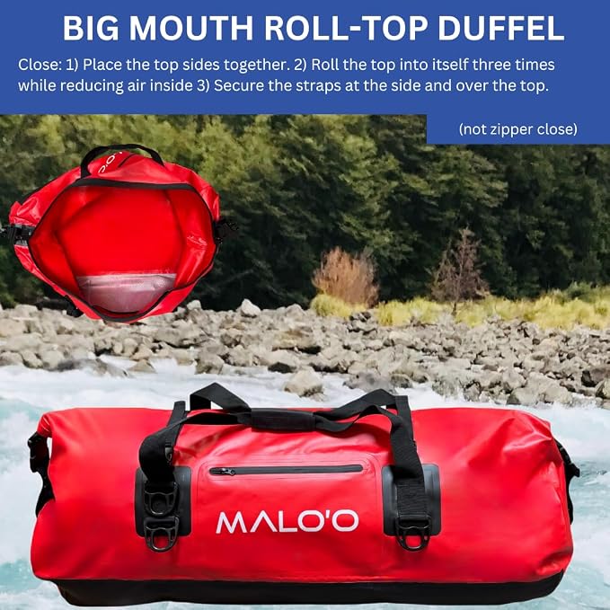 Malo'o Waterproof Dry Bag Duffel 40L/60L/100L, Roll Top Duffel Keeps Gear Dry - Image 2