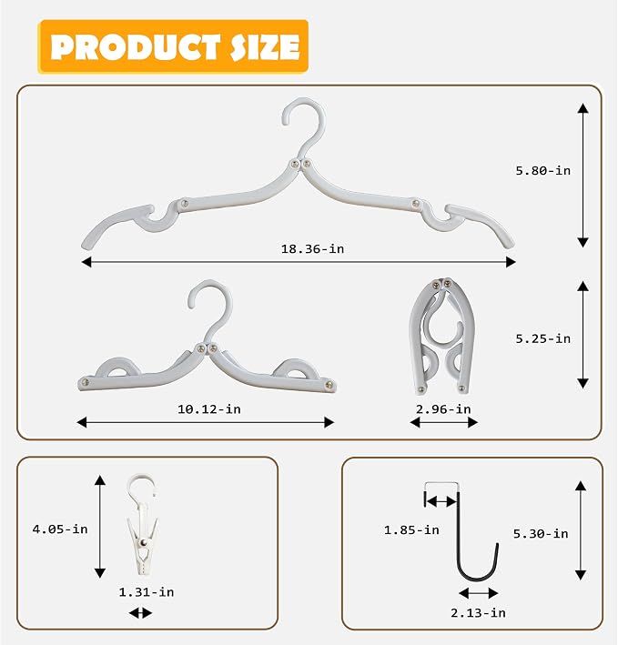 Over The Door Hooks Hanger, Foldable Portable Folding Hangers, Hanging Rack - Image 6