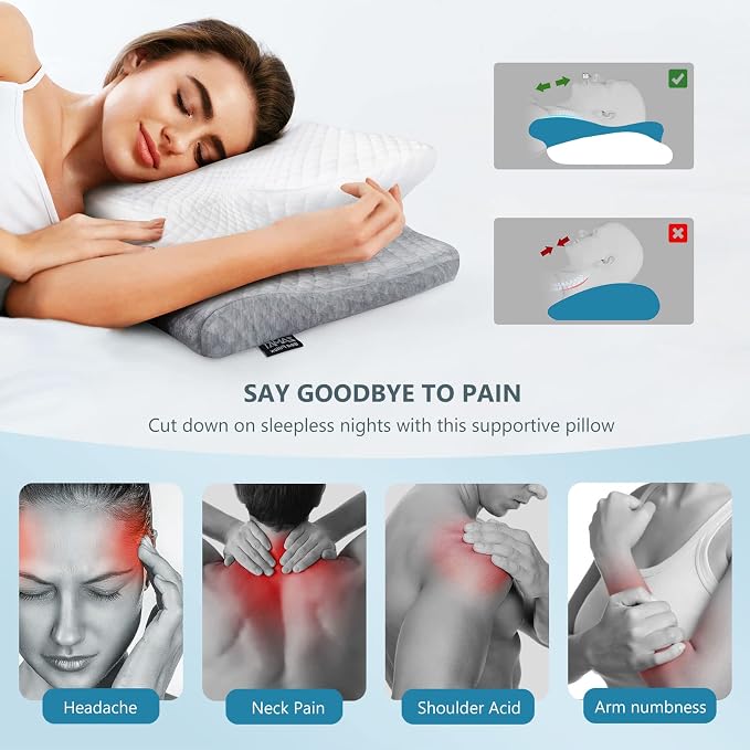 ZAMAT Adjustable Cervical Memory Foam Pillow, Odorless Neck Pillows - Image 2