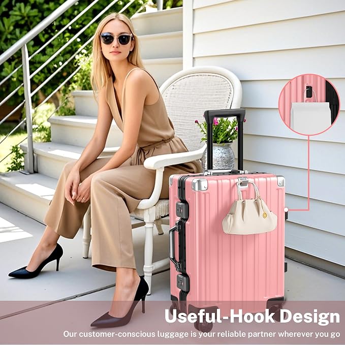 Krute Carry On Luggage 20 inch Aluminum Frame Suitcase - Image 5