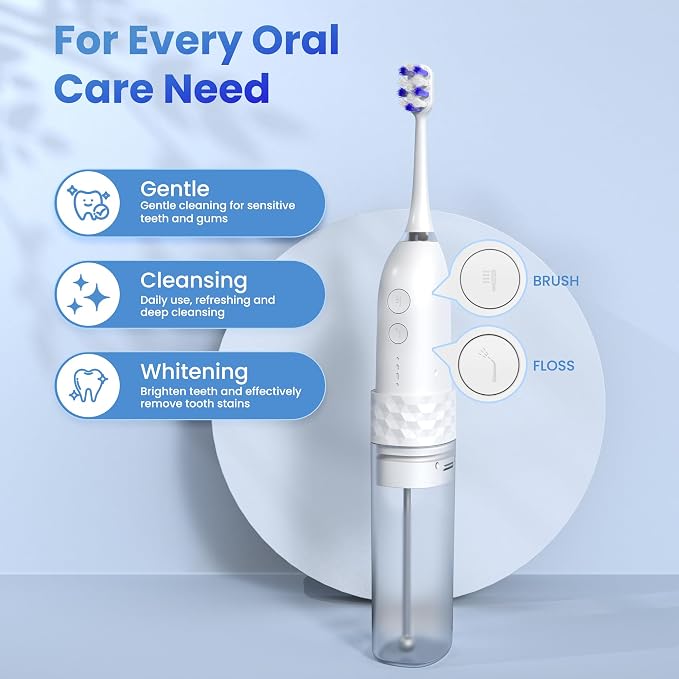 Portable Water flosser with Electric Toothbrush, 2 in 1 Teeth Cleaning Kit - Image 3