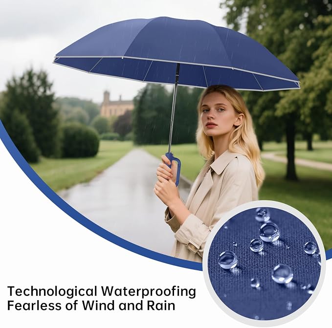 Portable Travel Umbrella, and windproof, reverse folding umbrella - Image 2