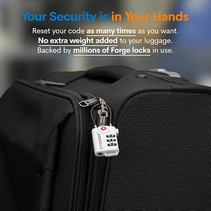 TSA Approved Cable Luggage Locks, Re-settable Combination - Image 7