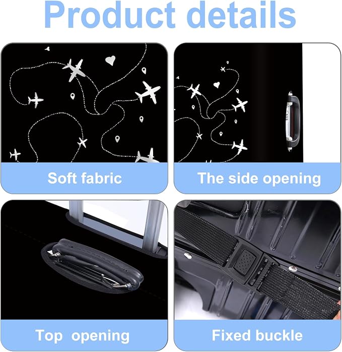 Luggage Cover Washable Suitcase Protector Anti-Scratch, Stretchable Fit - Image 4