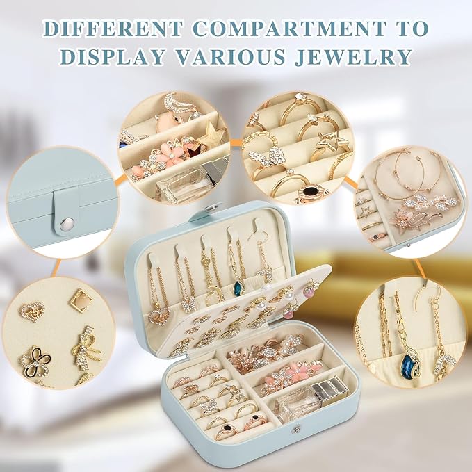 Travel Jewelry Box, PU leather Small Jewelry Organizer - Image 4