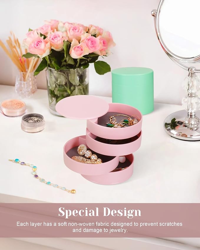 CONBOLA Jewelry Organizer, Small Jewelry Storage Box Earring Holder - Image 3