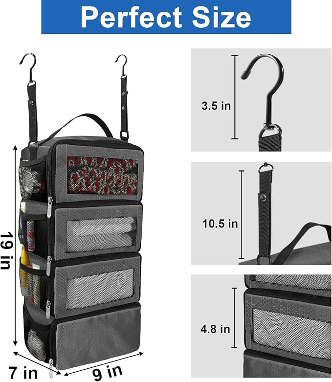 Suitcase Organizer, Travel Luggage Organizer Portable Hanging Travel Shelves - Image 2
