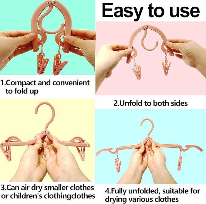 24 PCS Foldable Non Slip Plastic Clothes Hangers - Image 3