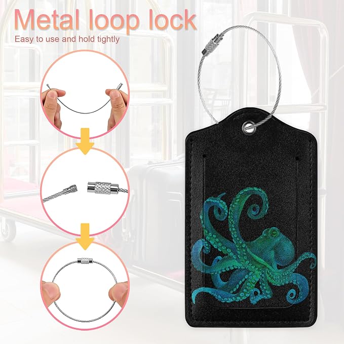 2 Pack PU Leahter Luggage Tag - Image 4