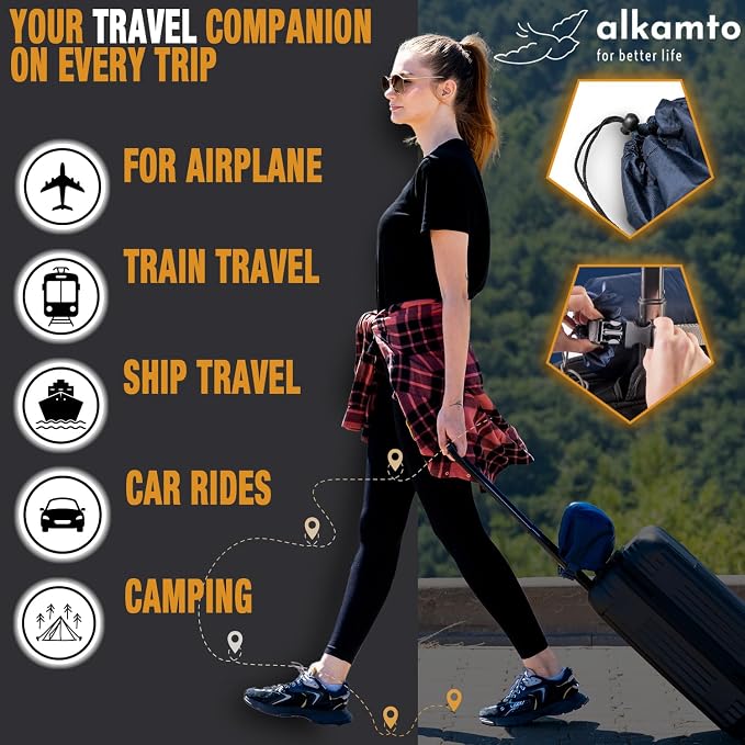 Travel & Camping Comfortable Memory Foam Pillow – Easy to Carry Portable Bag – - Image 6