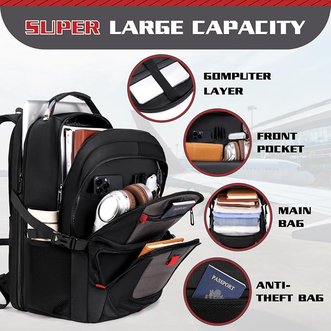 Extra Large Backpack, Travel Backpack, 17.3 Laptop In - Image 3