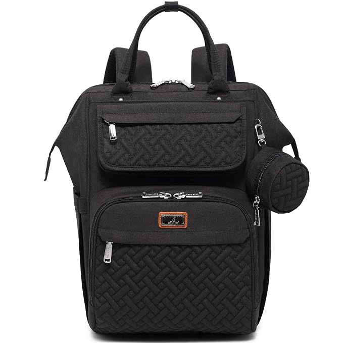 BabbleRoo Diaper Bag Backpack, Stroller Straps & Pacifier Case, Unisex Stylish by BabbleRoo
