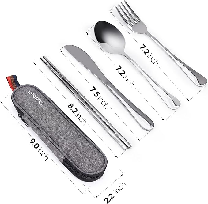 Travel Utensils with Case, Quatish Portable Silverware Set - Image 7