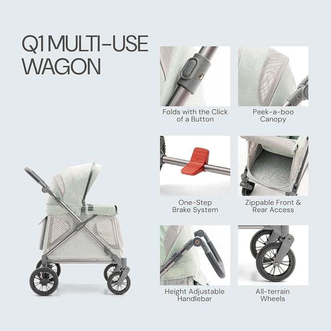 Familidoo Q1 Multi-Use Kids Wagon Stroller – Foldable, Lightweight & All-Terrain - Image 5