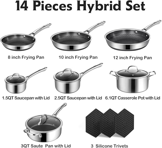 Pots and Pans Set Non Stick, Non Stick Frying Pans, Saute Pan & Stock Pot - Image 4