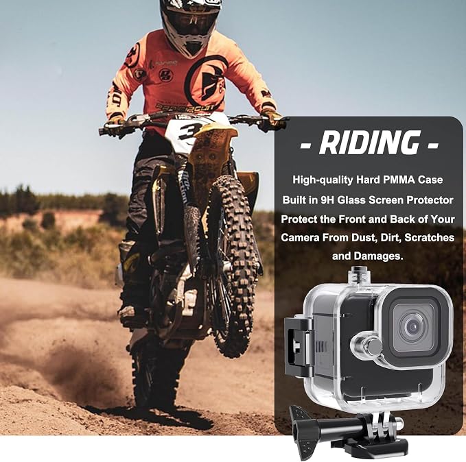 Compatible for Go Pro Hero 4K Black Waterproof Housing Case 60M/196FT - Image 3