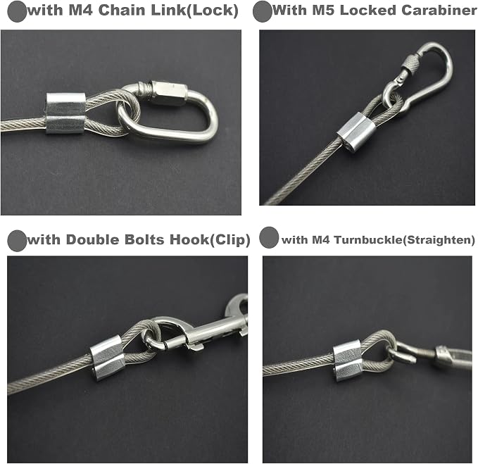 10 Pcs 4mm Wire 12 inch Vinyl Coated Stainless Steel Cable - Image 5