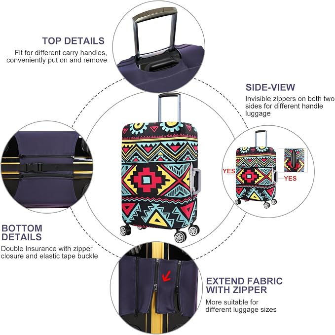 7-Mi Travel Luggage Cover Elastic Sleeve 26"-28" Anti-Scratch Suitcase - Image 2