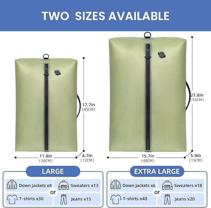 BAGAIL TPU Vacuum Bag for Travel, Reusable Compression Bag - Image 2