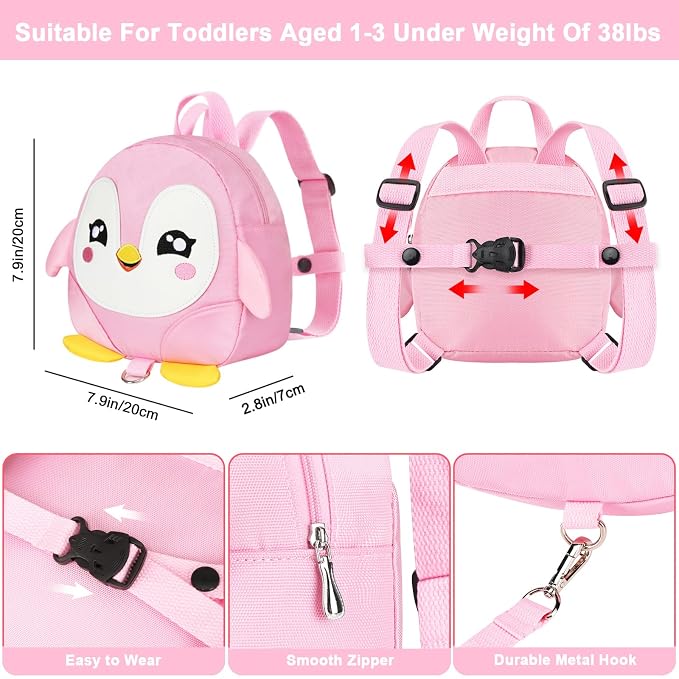 Accmor Toddler Harness Backpack Leash, Cute Penguin Kid Backpacks - Image 3