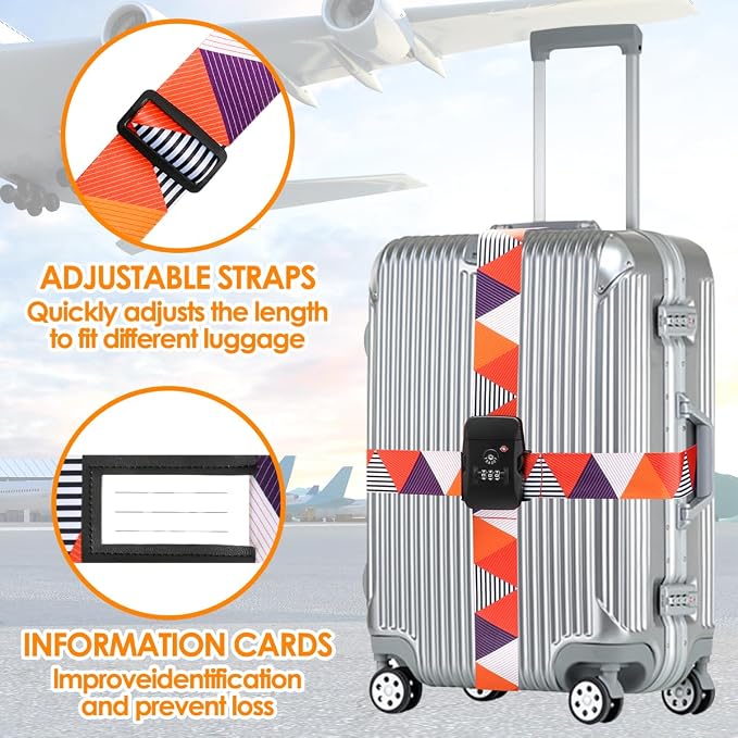 Adjustable Travel Luggage Strap Suitcase Belt Travel Bag Accessories 1.96 in W - Image 4