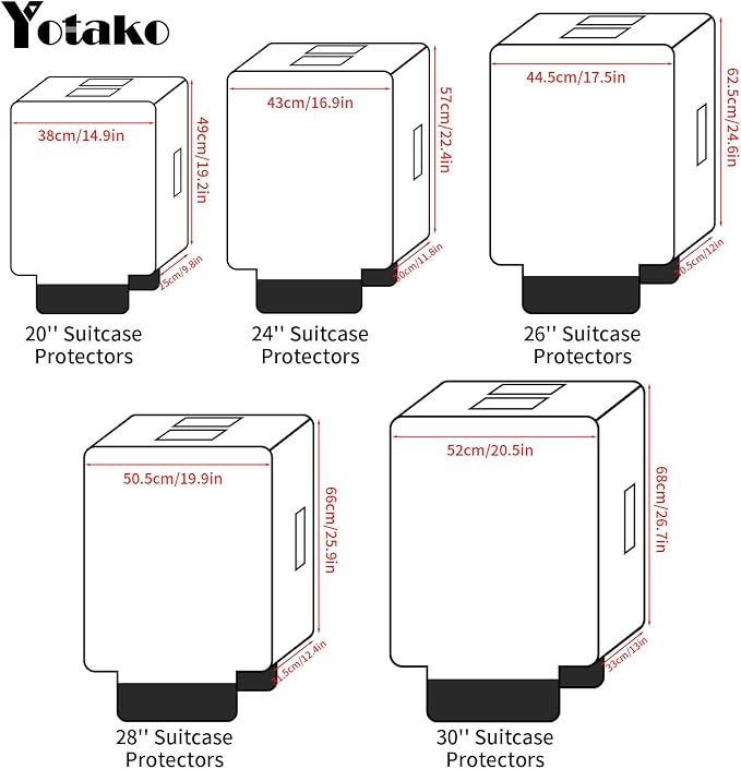 Yotako Clear PVC Suitcase Cover Protectors 20 Inch Luggage Cover - Image 9