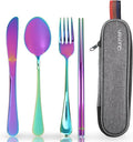 Travel Utensils with Case, Quatish Portable Silverware Set by Quatish