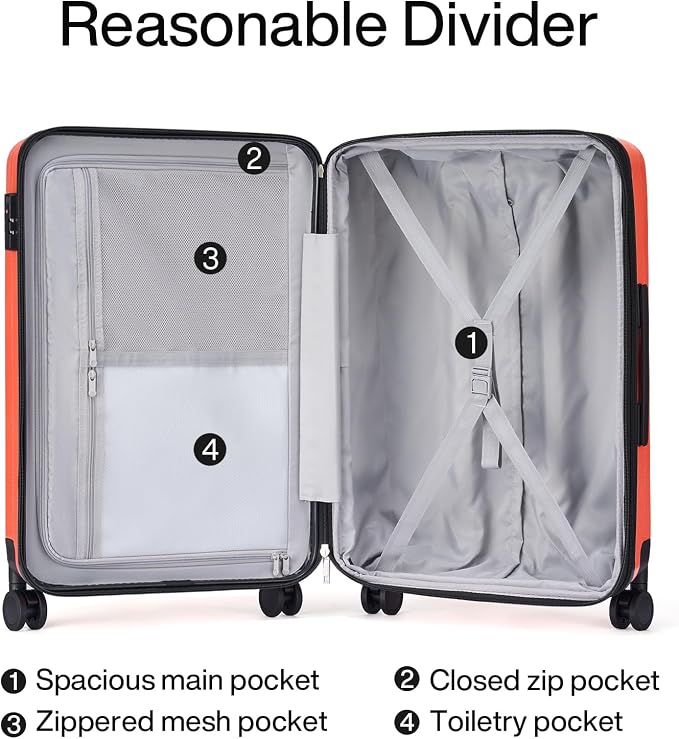 Hanke Expandable Hardshell Luggage Sets 3 piece Carry On Luggage - Image 7