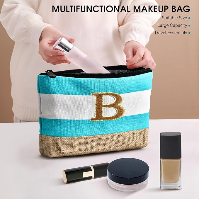 Becokan Beach Bag Initial Beach Tote - Image 7