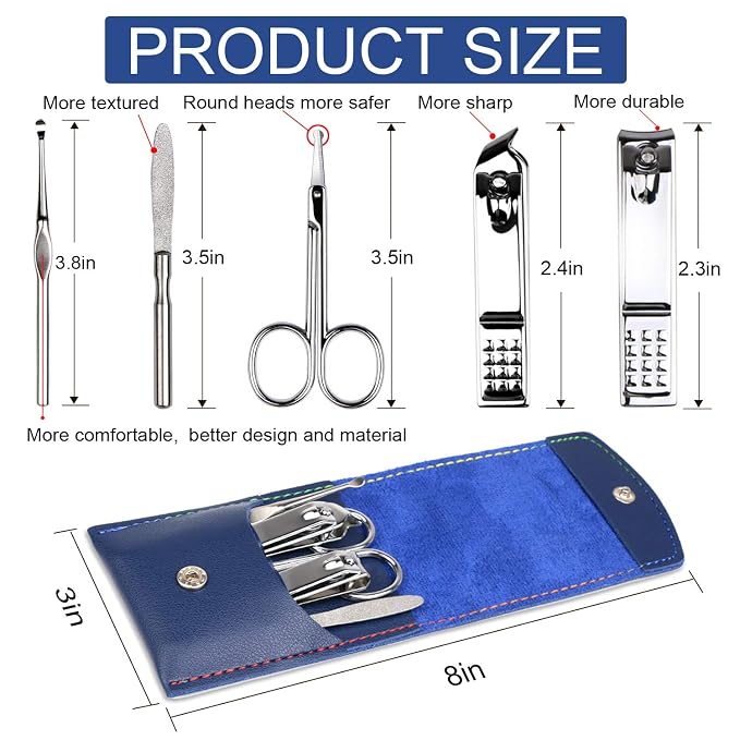 Manicure Pedicure Kit Nail Clippers Set Fingernails & Toenails Vibrissac - Image 6