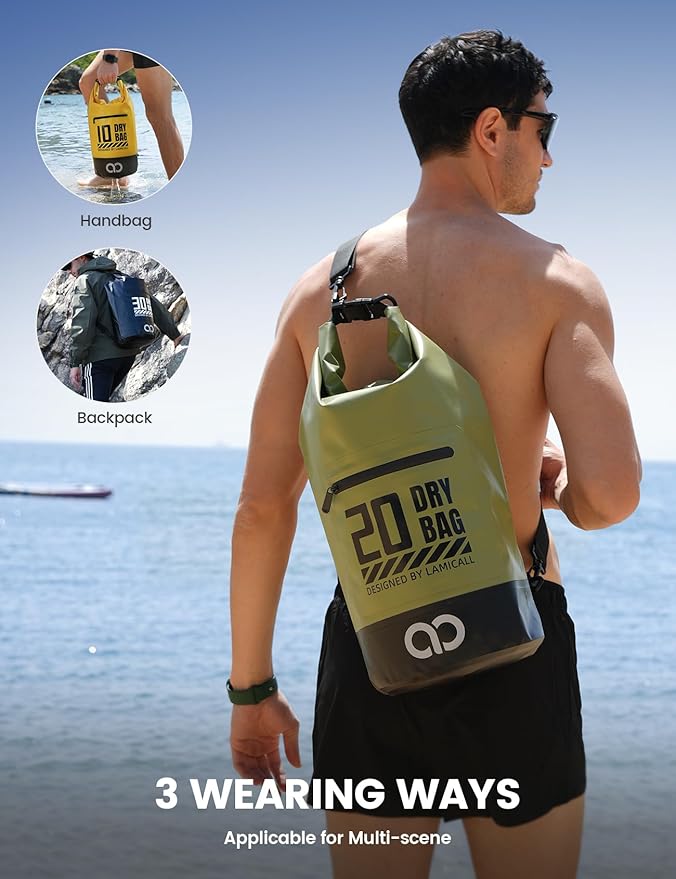 Lamicall Dry Bag Waterproof Backpack - 5L/10L/20L/30L/40L Roll Top Waterproof - Image 5