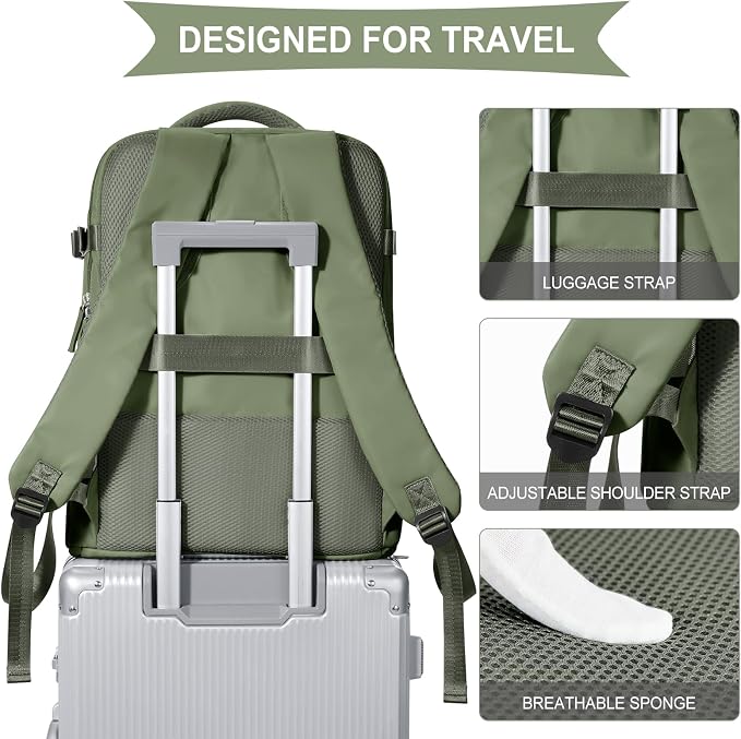 coowoz Large Travel Backpack For Women Men, Carry On Backpack Flight Approved - Image 6