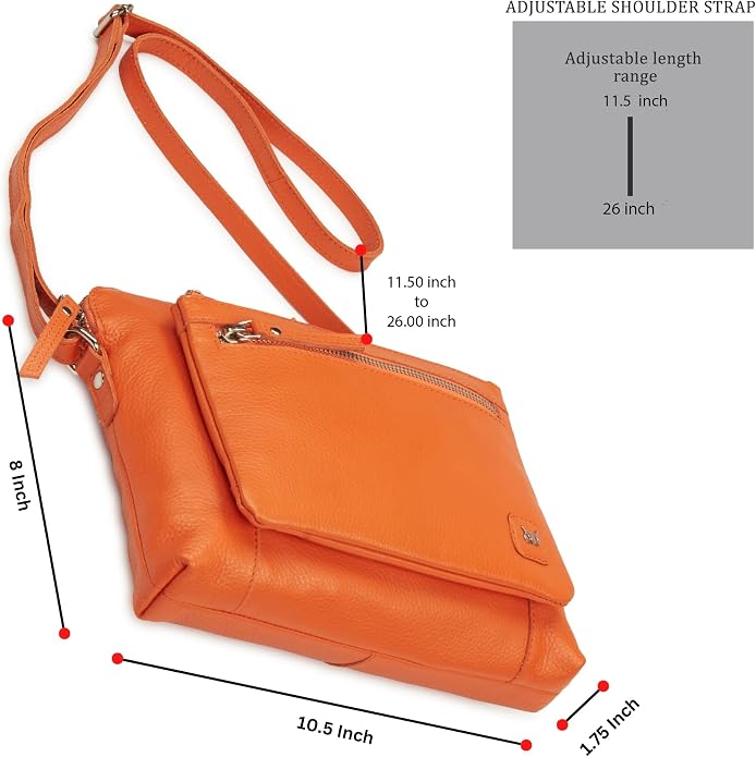 Wise Owl Accessories Small Soft Pebbled Real Leather Crossbody Handbags Purses - Image 2