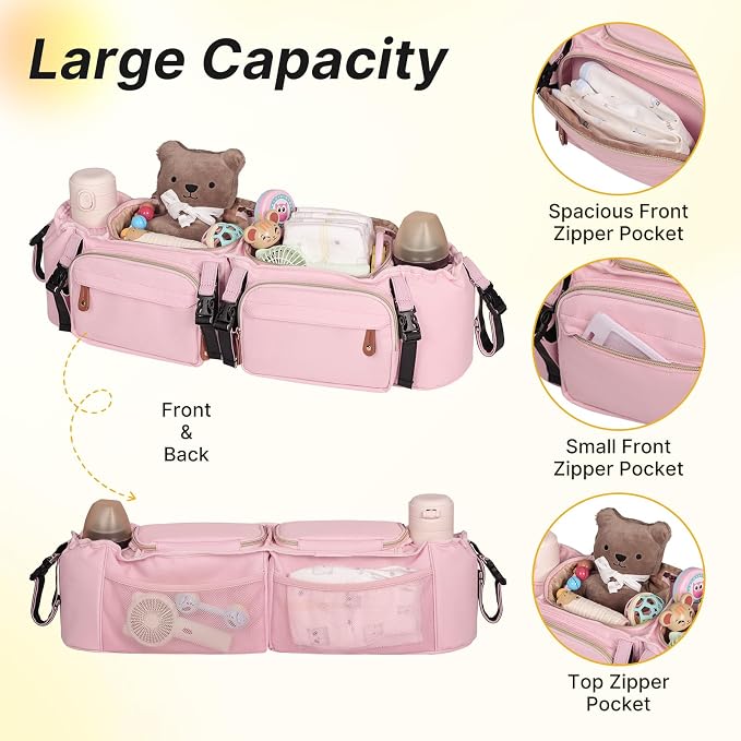 Double Stroller Organizer for Bob Duallie and Baby Jogger City Mini GT2 - Image 4