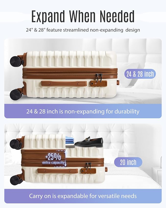 LIGHT FLIGHT Luggage Sets, 3 Piece Durable Suitcase Set - Image 6