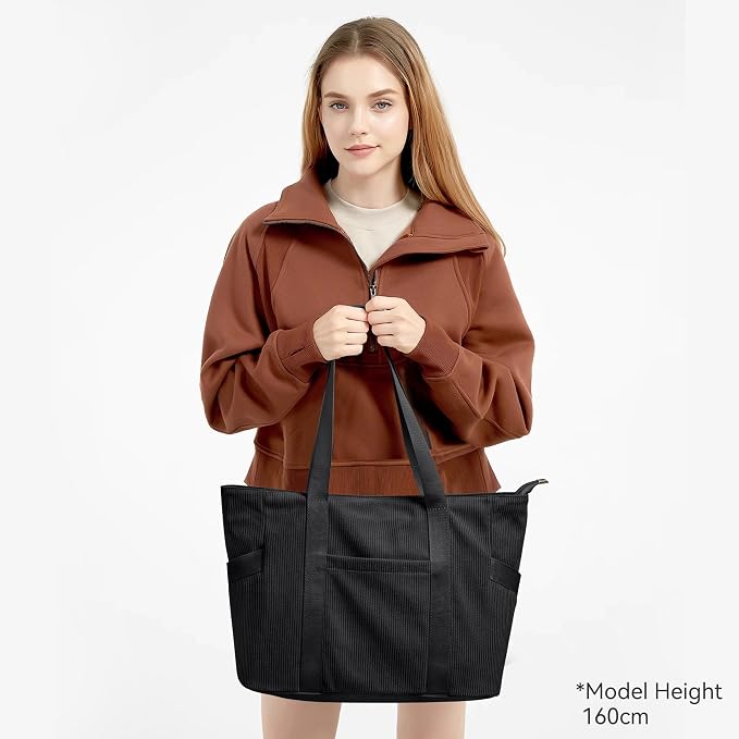 Tote Bag for Women with Zipper, Travel Tote Bags with Compartments Large - Image 3