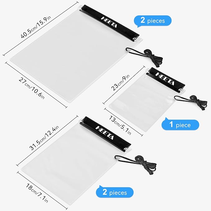 HEETA 5-Pack Clear Waterproof Dry Bag, Water Tight Cases Pouch Dry Bags - Image 4