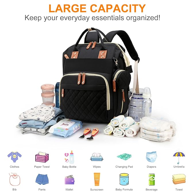 Diaper Bag, Backpack with Changing Station, Waterproof Baby Bag - Image 2