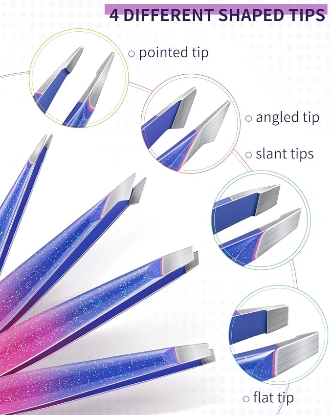 MORGLES Eyebrow Tweezers for Women and Nail Clipper Set - Image 4